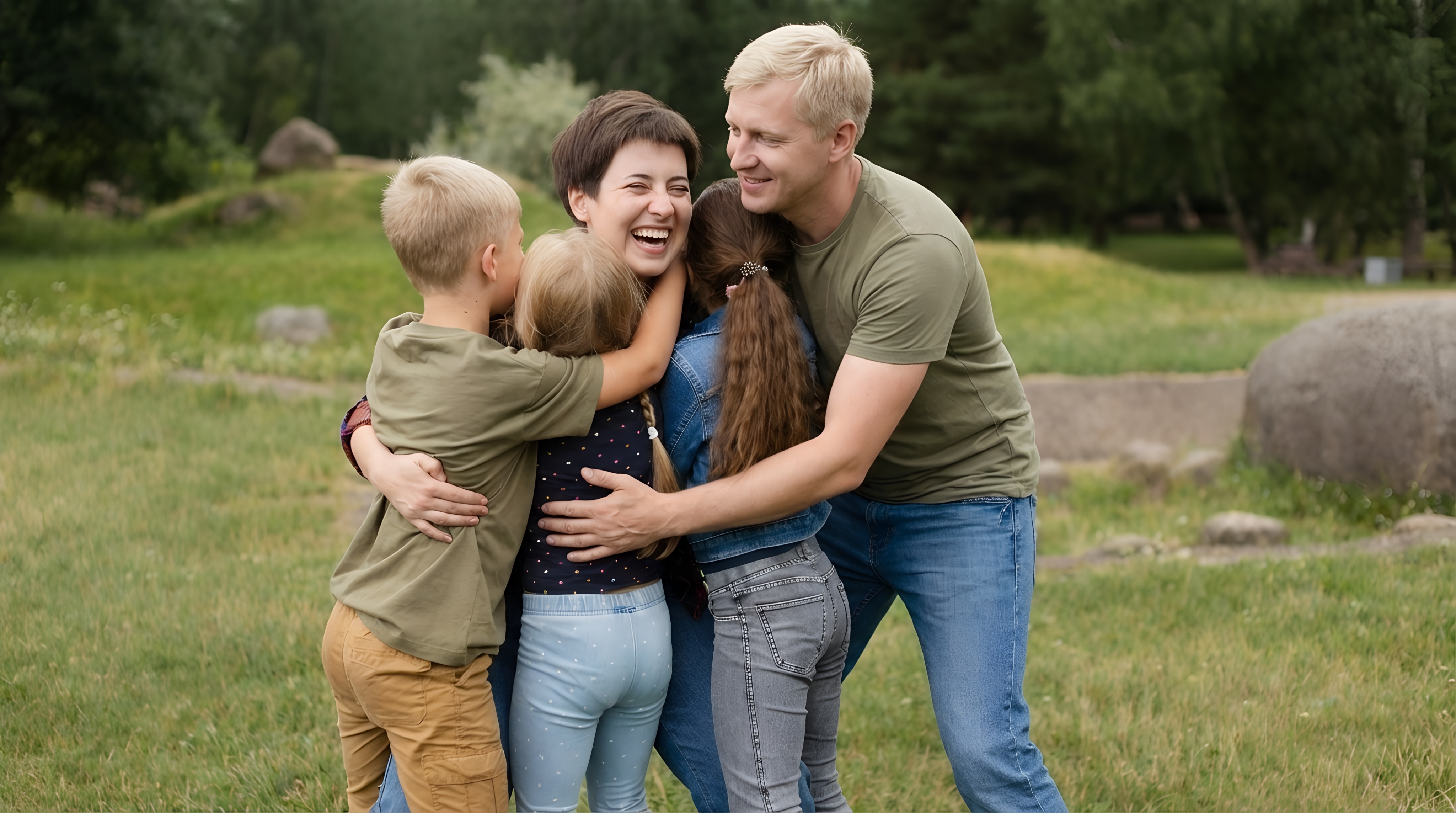 Семья играет